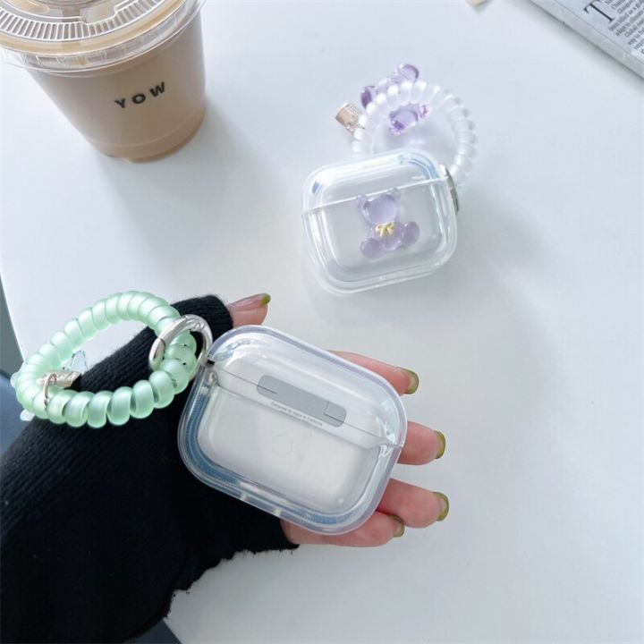 ins-korea-cute-3d-candy-bear-transparent-earphone-case-for-airpods-3-1-2-pro-anti-lost-rope-bluetooth-headphone-soft-cover-box-headphones-accessories