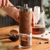 Coffee Bean Grinder Portable Wood Grain Stainless Steel Crank Hand Hand Coffee Grinder Kitchen Tool Grinder