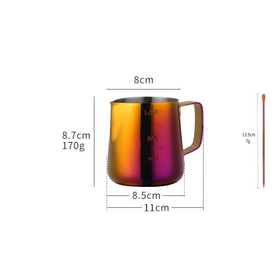 12PCS Stainless Steel Pitcher Coffee Frothing Jug Pull Flower Cup Cappuccino Milk Pot Espresso Cup Latte Art Milk Frother Jugs