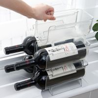 1/2/4Pcs Transparent Wine Rack Storage Universal Wine Bottle Holder Refrigerator Storage Organizer Kitchen Decoration