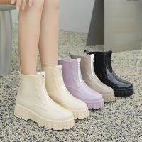 Comemore 2022 New Fashion Thick Bottom Rain Shoes Female Waterproof Jelly Water Boots Rain Galoshes Female Rubber Boot Woman 41