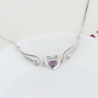 100% 925 Sterling Silver Amethyst Pendant Necklace For Women Collares Mujer Origin Amethyst Gemstone Jewerly Females Pendant