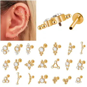 Buy Ear Piercing, Cartilage Earring, Cartilage Piercing, Indian Jewelry, Helix  Piercing, Helix Hoop, Hoop Piercing, Cartilage Hoop, Set of 3/4/5 Online in  India - Etsy