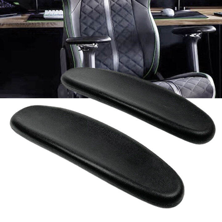 Black Gaming Chair Armrest Arm Pads Caps Universal Office Chair Armrest