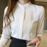 Blusas Blouses Femme Long Sleeve Blouse Women Blusas Mujer De Moda 2021 Stand Collar Chiffon White Blouse Shirt Tops Women E225