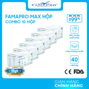 Combo 10 hộp khẩu trang y tế cao cấp 4 lớp Famapro Max kháng khuẩn 40 cái