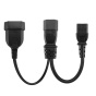 Y Type Splitter Power Cord,Iec320 3 Pin C14 to Male C13+2 Hole Eu 4.0mm Female Socket Ac Power Cord thumbnail