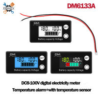 Ziqqucuตัววัดโวลท์แบต 6133A DC8-100V วัดแบตดิจิตอล โวลต์แบตเตอรี่ LCD สองสายจอแสดงผลดิจิตอลโวลต์มิเตอร์สีฟ้า/สีขาว/ส DM6133A