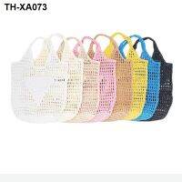 ✉❀✟ new hollow bales net vacation hand-made straw beach bamboo handle female bag