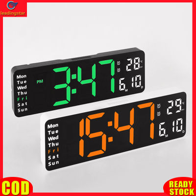 LeadingStar RC Authentic 13-inch Led Digital Alarm Clock Time Date Temperature Week Display Wall-mounted Electronic Wall Clock