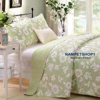 ชุดผ้าคลุมเตียงปักลายดอกไม้ American three-piece high grade cotton embroidery quilted bed cover