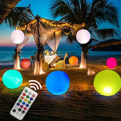 ลูกบอลชายหาดเรืองแสงขนาด40ซม.,ลูกบอลชายหาดไฟ LED พองได้13สีพร้อมรีโมทเรืองแสงในเกมในบ้านนอกบ้านที่มืด