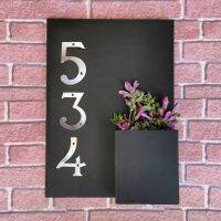 ป้ายประตูทันสมัยจำนวนบ้านเงินขนาดใหญ่15ซม. ป้ายอาคารป้าย Huisnummer Numeros Casa Address