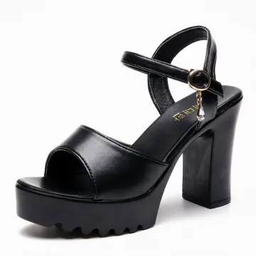 5 inch block online heels