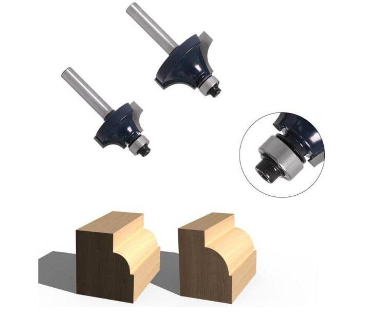 1pc-6-35mm-1-4-shank-round-over-router-bits-สําหรับ-wood-2-flute-endmill-พร้อมเครื่องตัดมิลลิ่งแบริ่งเครื่องมืองานไม้