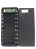 Box sạc dự phòng 8 cell dùng pin 18650 FTP có LCD hiển thị dòng sạc (Đen, chưa pin) box sạc nhanh, mạch sạc dự phòng, mạch sạc pin 18650, hộp đựng pin dự phòng, khung pin dự phòng, box sạc pin 18650