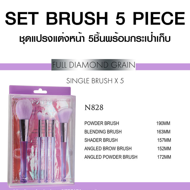 nee-cara-set-brush-5-piece-พร้อมกระเป๋า-ชุดแปรงแต่งหน้า-n828