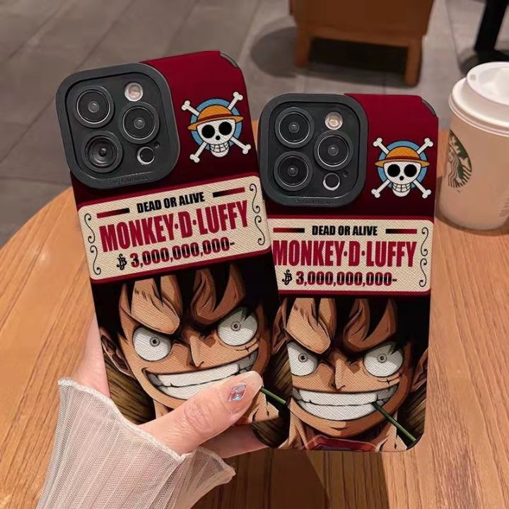 เคสโทรศัพท์มือถือหนังแกะ-แบบนิ่ม-ลายการ์ตูนลูฟี่-สําหรับ-iphone-11pro-14-12-13-6-7-8plus-x