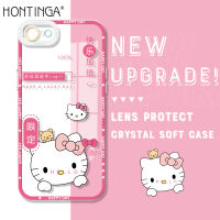 Hontinga เคสปลอกสำหรับ iPhone 7 Plus 8 Plus iPhone SE SE3 2020 7 8 SE 2022 IPhone8plus 7 + 8 + เคสใสเคสใส Hello Kitty Soft Silicone Full Cover การป้องกันกล้องเคสยางกันกระแทกฝาหลังโทรศัพท์เคสอ่อนสำหรับเด็กผู้หญิง