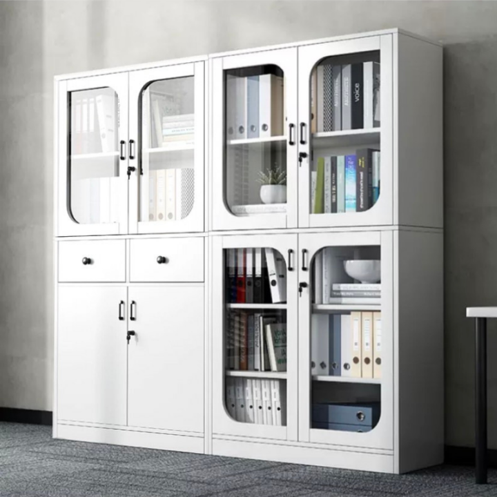 ใหม่-ตู้หนังสือ-ขนาดใหญ่-ตู้ไม้-ตู้เก็บหนังสือ-ตู้เอกสาร-ตู้สำนักงาน-ชั้นวางหนังสือ-มีกระจก-bookshelf-บานเปิด-ตู้ขนาดกว้าง-คุ้มค่า-ส่งไทย