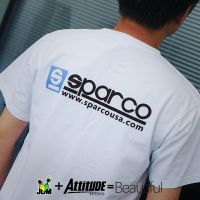 [S-5XL]เสื้อยืดแขนสั้น ติดพวงมาลัยรถแข่ง SPARCO