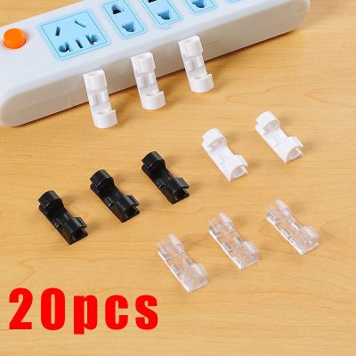 5/20 Pcs Cable Clips Organizer Drop Wire Holder Cord Management Self-Adhesive Cable Manager Fixed Clamp Wire Winder