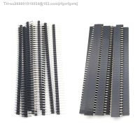 ﹍ 10pcs 5 pairs 40 Pin 1x40 Single Row Male and Female 2.54 Breakable Pin Header PCB JST Connector Strip for Arduino Black