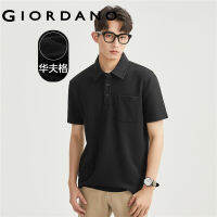 GIORDANO ผู้ชาย วาฟเฟิลถักกระเป๋าทึบแขนสั้นโปโล Free Shipping 13013306