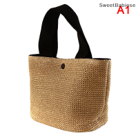 ✨[Sweet] สุภาพสตรีหรูหราฟางทอกระเป๋าถือผู้หญิง Holiday Beach Casual Tote Top-Handle bags แฟชั่นกระเป๋าสะพายย้อนยุค