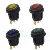 1pcs Waterproof Button with 12V 220V Light Rocker Switch Opening 20MM Boat-shaped Round 3Pin Silver Point Switches