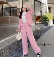 Kowie Korea ( 316 ) Set Pink It งานเซทเสื้อแขนยาว + กางเกงขายาว สีชมพู price  1390฿ พร้อมส่ง✅