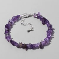 Fine Natural Stone Bracelet Irregular Amethysts Aquamarine Gravel Quartz Bracelets Crystal Chip Beads Bracelet Women Men Jewelry