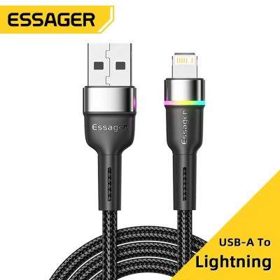 Essager USB Cable For iPhone 11 12 13 Pro Max XR XS 8 7 6 Plus MacBook iPad Fast Charge Charging Lighting Data Cable Cord Wire Cables  Converters