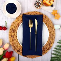 12pcs Hemstitched Square Napkins 43x43cm Satin Cocktail Napkin for Party Wedding Table Cloth Soft Kitchen Dinner Napkins