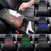 [Xiaofeitian Auto Supplies] Bling Tissue Holder For Car Diamond Tissue Holder Rhinestone Pink Car Accessories Sparkly Crystal Visor กล่องทิชชู่ในรถยนต์