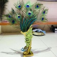 ☏◄ pure natural peacock feather bird vase hole pendulum hair real tail wedding decoration