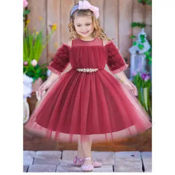 Girls long clearance red dress