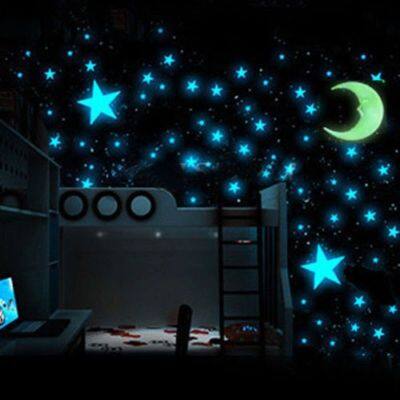 100pcs 3D Wall Glow In The Dark Stars Stickers Kids Bedroom Nursery Room Decor