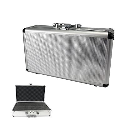 300x170x95mm Aluminum Toolbox Portable Instrument Box Storage Case Suitcase Travel Luggage Organizer W Lining Silver