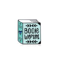 Book Worm Creative Brooch Denim Bag Animal Reading Books Pins Metal For Backpack Brooches For Women 39;s Clothing Bag Badge