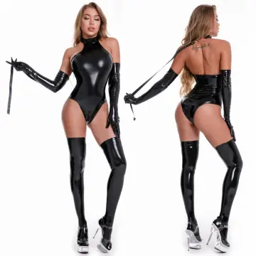 Latex Catsuit with zip in crotch area