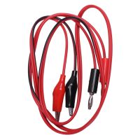 Dual Clips Banana Plug Male to 2 test leads Black and red cable