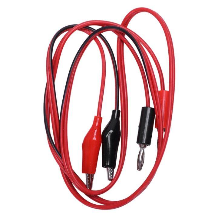 Dual Crocodile Clips Banana Plug Male to 2 test leads Black and red ...