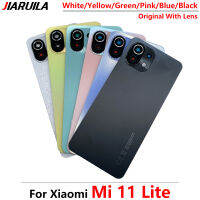 10ชิ้น Asal untuk Xiaomi Mi 11 Lite 5กรัม M2101k9g M2101k9ag Bateri Belakang Perumahan Kaca Belakang Pintu Pelekat Pelekat