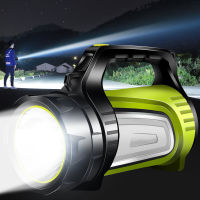 Searchlight ไฟฉาย ไฟฉายแรงสูง ไฟฉายตั้งแคมป์ ไฟฉายเดินป่า USB พร้อมถ่าน 200W 8000mAhแสงไฟส่องไกลถึง 1000m ไฟเตือนท้ายรถ