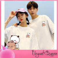 สง่างาม❤Queen Couple T Shirt 可บ้างเปิดตัวเปิดตัวเปิดตัว一ple แต่น่ารัก Bubu Yier แมตช์เสื้อยืดผู้ใหญ่ผ้าฝ้ายจับคู่เสื้อยืดคู่รัก