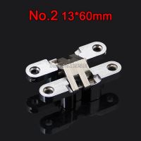 Durable 2PCS 13X60mm Stainless Steel+Zinc Alloy Cross Hinges Invisible Concealed Door Hinges Folding Door Hinges Door Hardware Locks