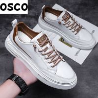 ✤ OSCO light luxury mens shoes breathable pilot board shoes male chef anti-skid water work casual leather shoes small white tide shoes