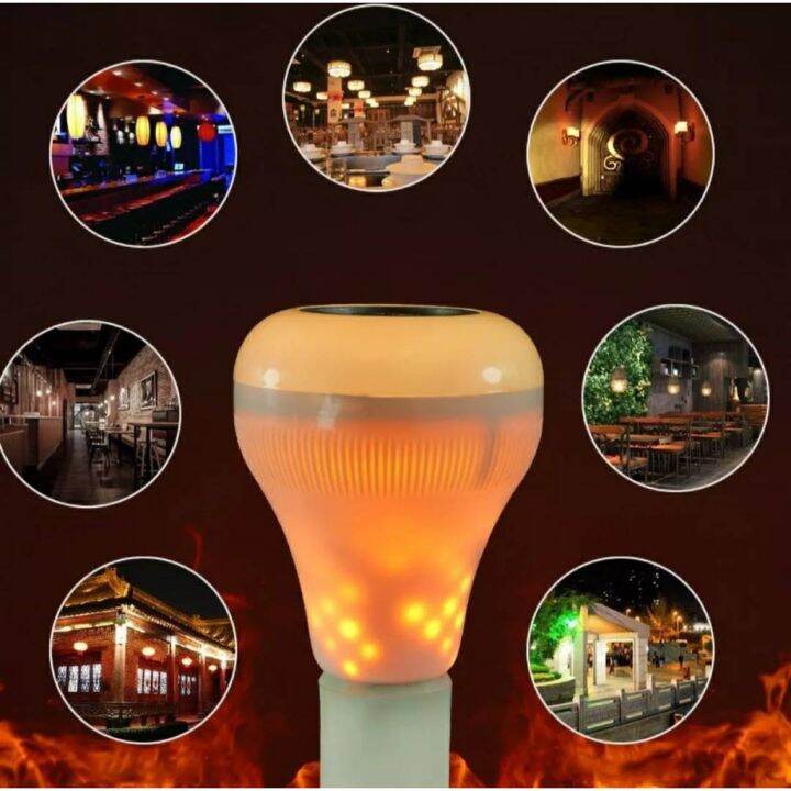 โปรโมชั่น-หลอดไฟลำโพงบูลทูธ-โคมไฟ-led-bluetooth-music-bulb-speaker-เปลี่ยนได้หลากสี-มาพร้อมรีโมท-และขั้วเกลียว-e27-ราคาถูก-หลอด-ไฟ-หลอดไฟตกแต่ง-หลอดไฟบ้าน-หลอดไฟพลังแดด