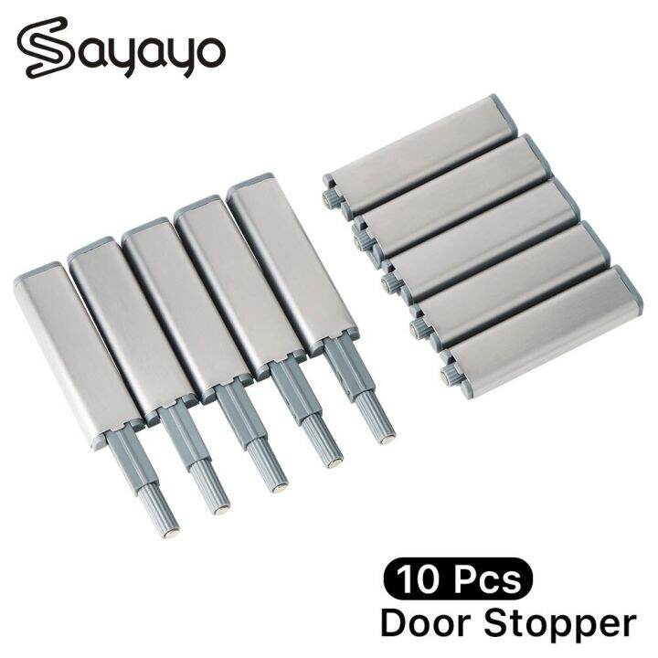 sayao-10pcs-cabinet-door-stopper-stainless-steel-door-closer-with-magnet-silent-touch-buffer-cabinet-door-lock-home-hardware-door-hardware-locks